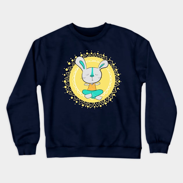 Yoga Rabbit Crewneck Sweatshirt by Ayeletbarnoy